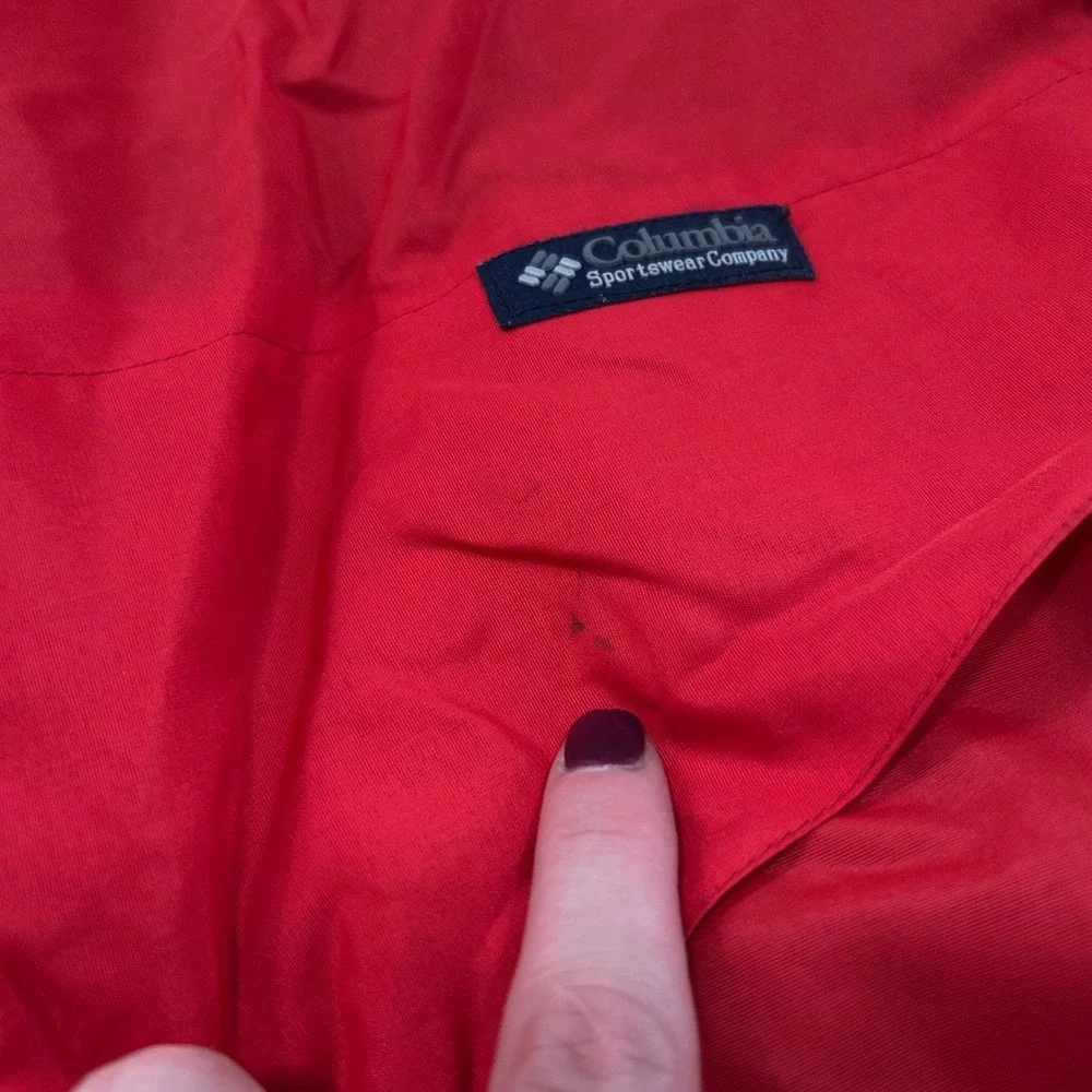 Vintage Columbia Sportswear Company Red Full Zip Windbreaker Mens XL‎